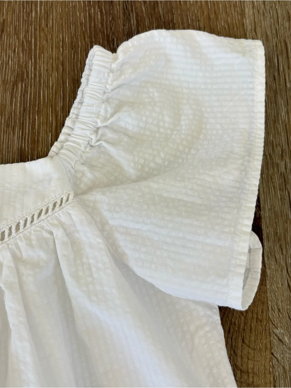NWOT Janie and Jack White Flutter Sleeve Cotton Seersucker Top Sz: 4T | Summer